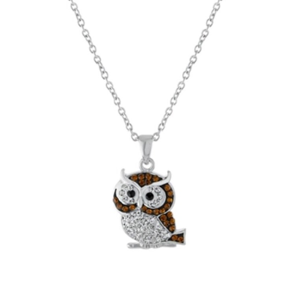 Infinity Other - Brand new Infinity Silver Boxed Fine Silver Plated Crystal Pave Owl Neck…